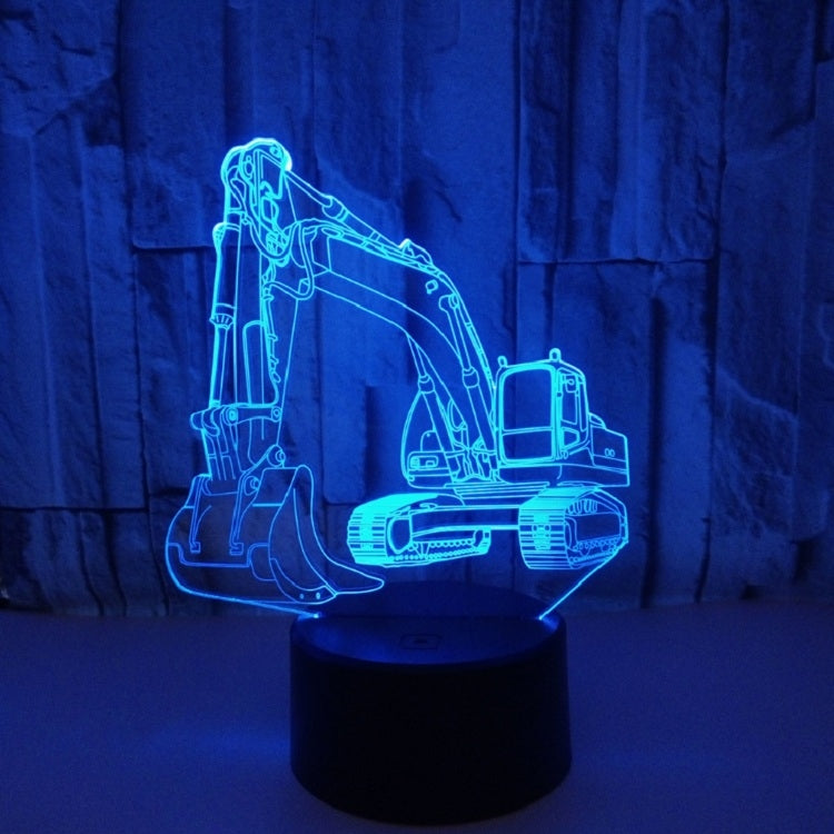 3W Excavator 3D Light Colorful Touch Control Light Creative Small Table Lamp with Black Base, Style:Touch Switch by buy2fix