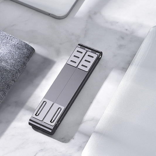 Oatsbasf 03040 Metal Mini Notebook Stand Aluminum Alloy Computer Cooling Folding Bracket(Grey) by Oatsbasf