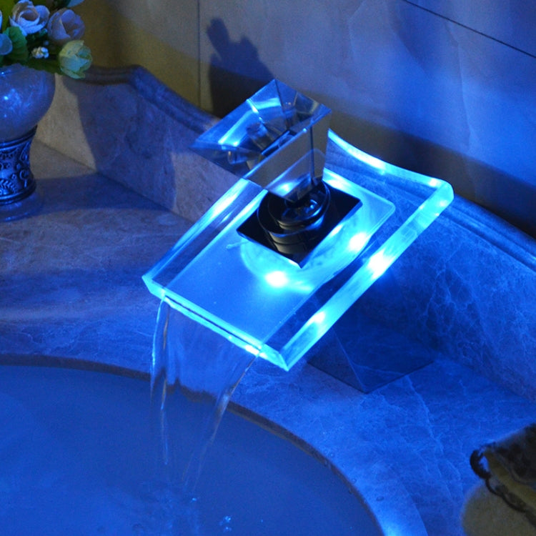 LED Waterfall Faucet Colorful Temperature Control Color-changing Anti-scalding Faucet by buy2fix