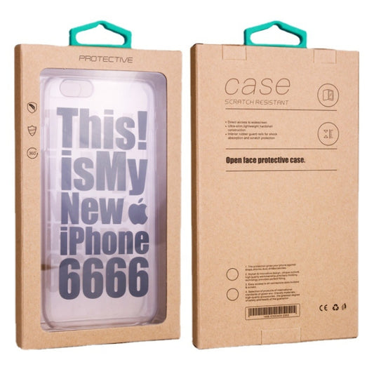 50 PCS Kraft Paper Phone Case Leather Case Packaging Box, Size: L 5.8-6.7 Inch(Cyan) -  by buy2fix | Online Shopping UK | buy2fix