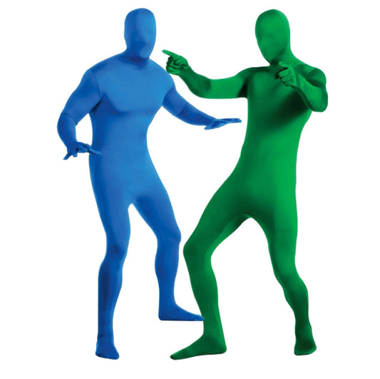Photo Stretchy Body Green Screen Suit Video Chroma Key Tight Suit, Size: 160cm(Blue One-piece) by buy2fix