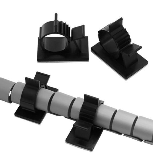 100 PCS Y-1013 Adjustable Self-Adhesive Wire Fixing Cable Organizer (Black) by null