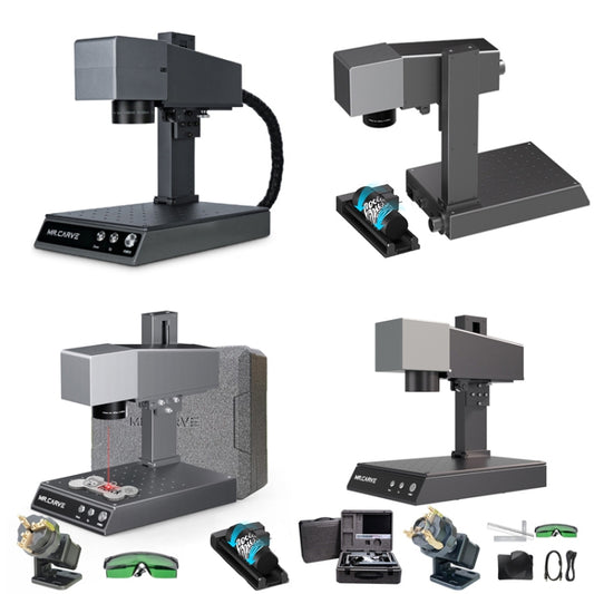 DAJA M1 Pro 2W Metal Nameplate High Precision Characters Laser Carving Machine, Style:M1pro+RT5 Swivel+RF1 Ring Fixture(EU Plug) by DAJA