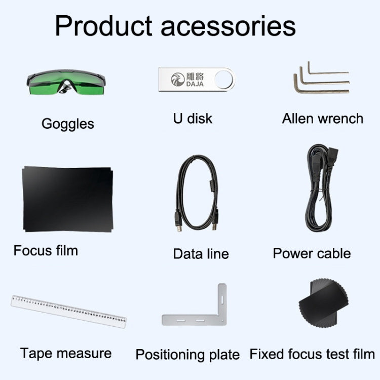 DAJA M1 Pro 2W Metal Nameplate High Precision Characters Laser Carving Machine, Style:M1pro+RT5 Swivel+RF1 Ring Fixture(US Plug) by DAJA