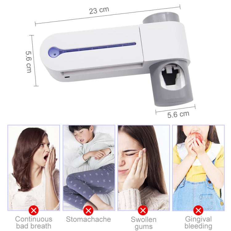 Punch-free Toilet Wall-mounted Ultraviolet Electric Disinfection Toothbrush Holder, Style:Charging with USB by buy2fix