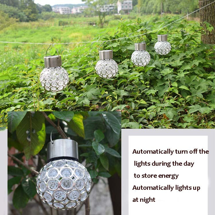 2 PCS Solar Hollow Ball Pendent Lamp Decorative Garden Light(Colorful Light) by buy2fix