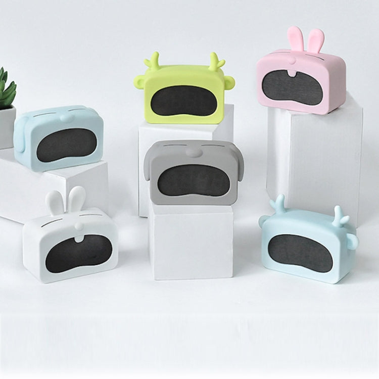 Mini Cute Cartoon Multifunctional Digital Luminous Thermometer Small Alarm Clock(Blue Dog) by buy2fix