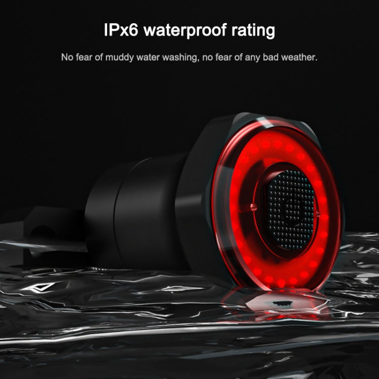 MEROCA MX2 Smart Sensor Brake Tail Light Mountain Bike Light USB Charging Road Bike Night Riding Tail Light, Color:Seat Tube Installation Black by buy2fix