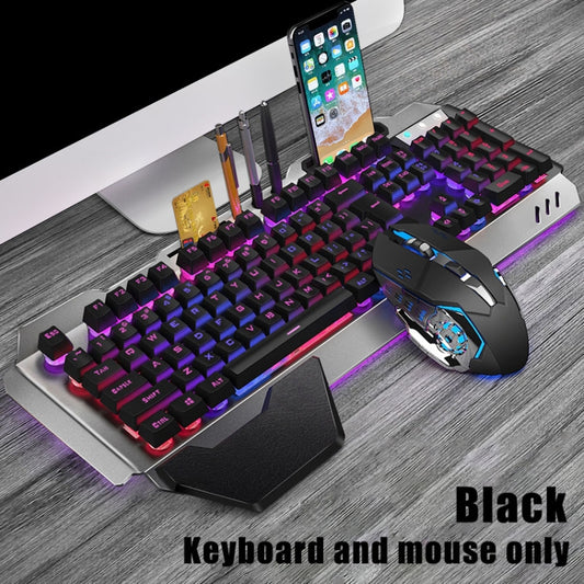 K680 Rechargeable Wireless Keyboard and Mouse Set(Black Mixed Color) by buy2fix