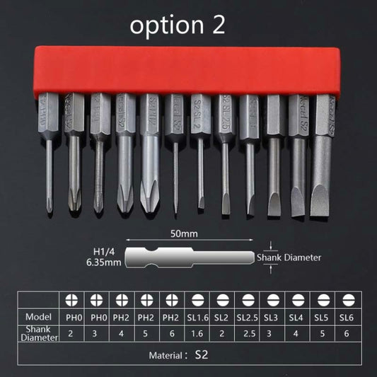 12 PCS / Set Screwdriver Bit With Magnetic S2 Alloy Steel Electric Screwdriver, Specification:2 by buy2fix