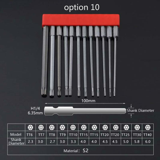 12 PCS / Set Screwdriver Bit With Magnetic S2 Alloy Steel Electric Screwdriver, Specification:10 by buy2fix
