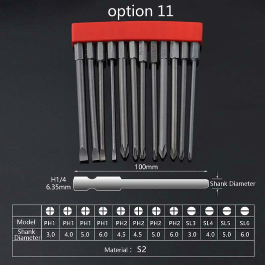 12 PCS / Set Screwdriver Bit With Magnetic S2 Alloy Steel Electric Screwdriver, Specification:11 by buy2fix
