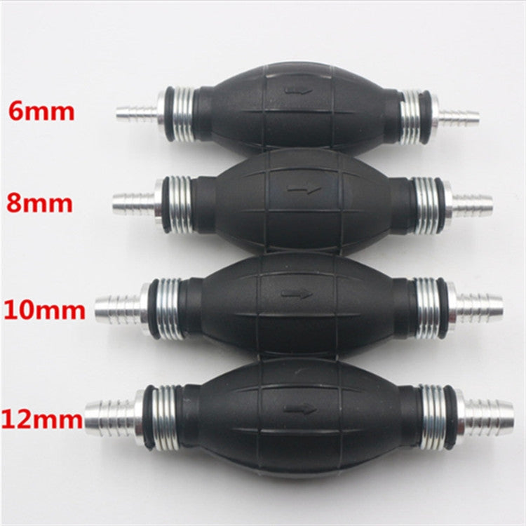 Universal Car Boat Motor Motorcycle Gasoline Pump Spherical Rubber Manual Fuel Pump, Size:12mm(Black) by buy2fix