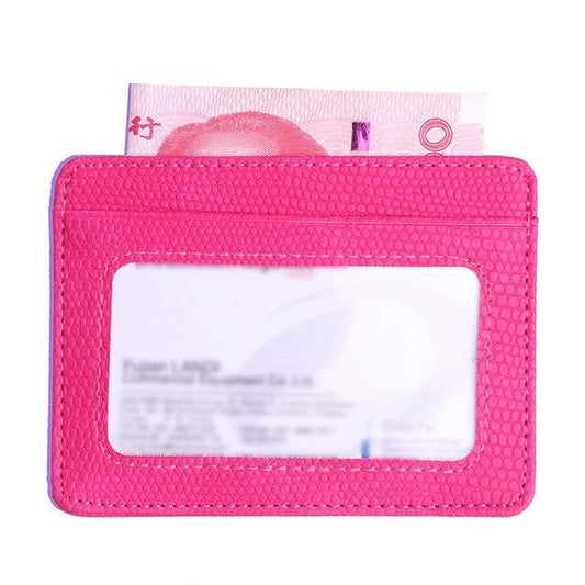 Lizard Pattern PU Leather Bank Card Set Card Package(Pink) by buy2fix