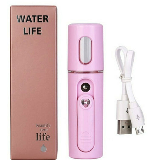 Facial Steamer Nano Steamer Handy Face Moisture Sprayer Rechargeable Mini USB Charging Automatic Alcohol Sprayer(Light purple) by buy2fix