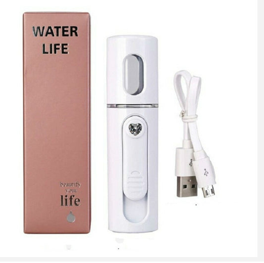 Facial Steamer Nano Steamer Handy Face Moisture Sprayer Rechargeable Mini USB Charging Automatic Alcohol Sprayer(white) by buy2fix