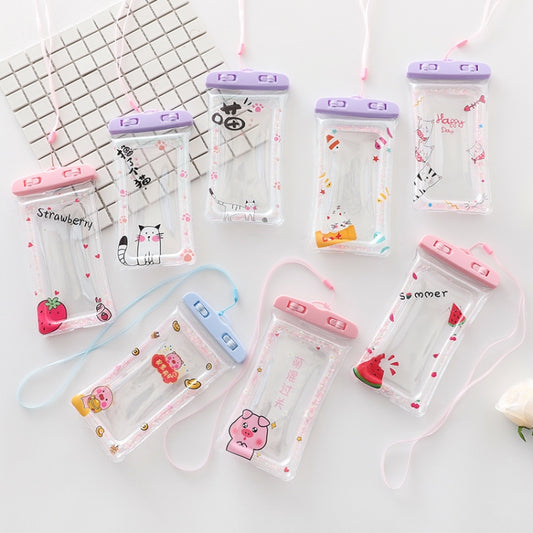 Cartoon Transparent Swimming Inflatable Air Bag Floating Mobile Phone Waterproof Bag, Random Color Delivery by buy2fix