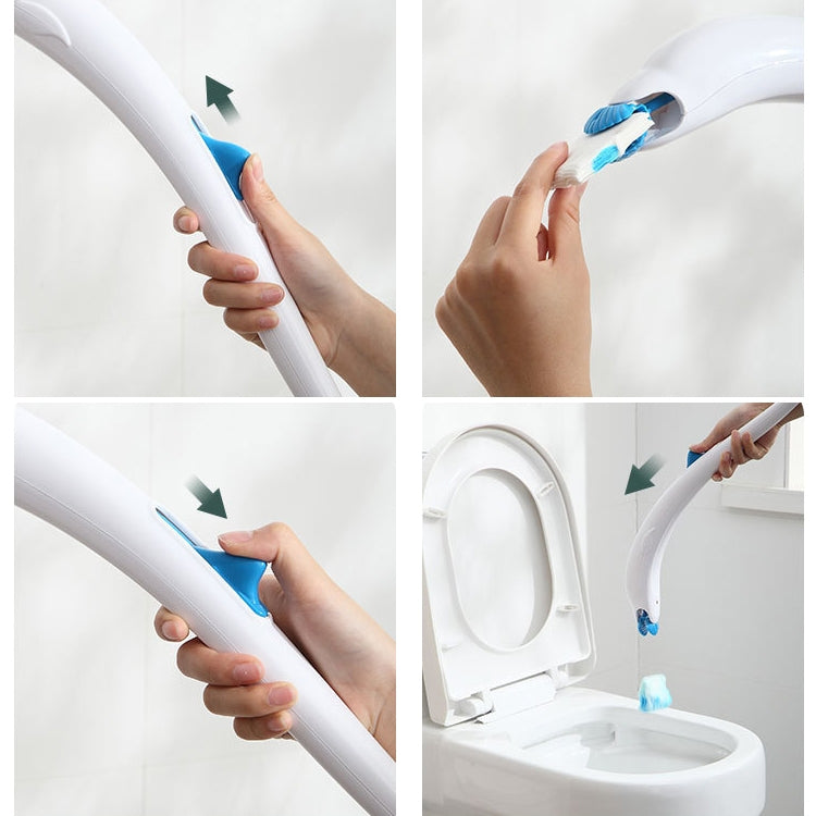 Disposable Toilet Brush Household Toilet Brush with Detergent, Style:Splicing by buy2fix