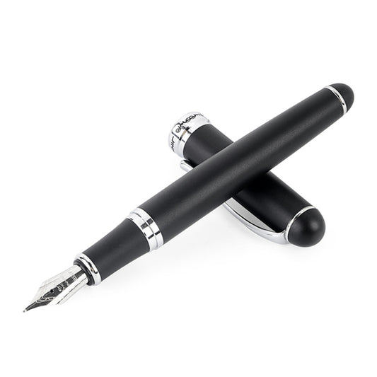 X750 Stationery Stainless Steel Fountain Pen Medium Nib Ink Pens School Oiifice Gift, Nib Size:1.1mm(Matte Black) by buy2fix