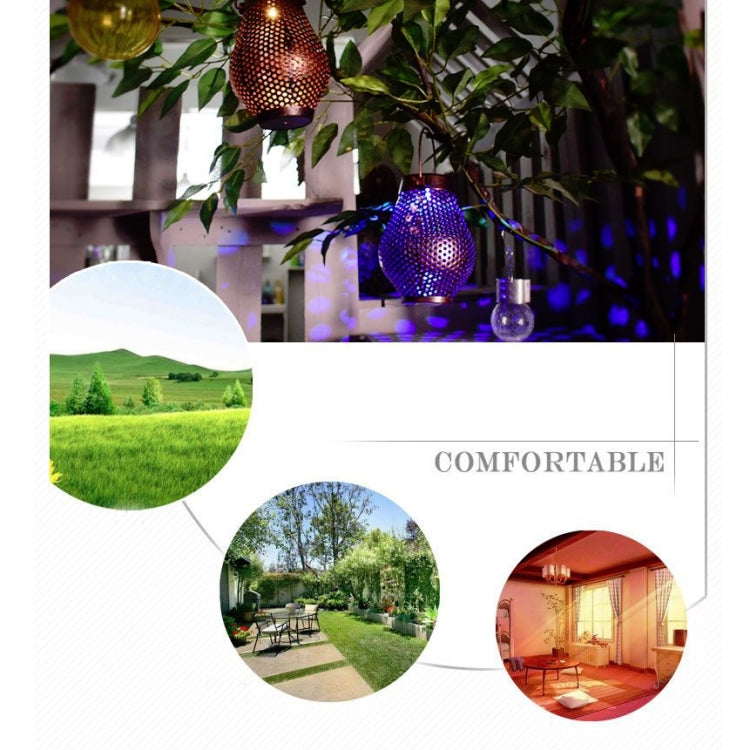 Outdoor Solar Wrought Iron Lantern Garden Decoration Light LED Pendant Lamp by buy2fix
