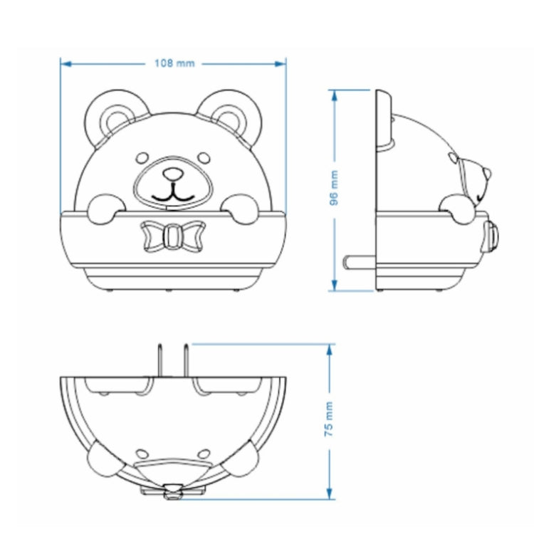 Bear Remote Control Night Light Bedside Eye Protection Wall Lamp with 3 Light Modes, Style:CN Plug by buy2fix