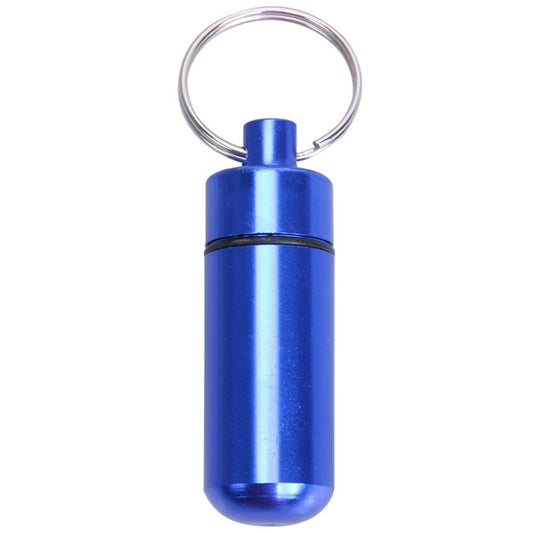 10pcs Portable Sealed Waterproof Aluminum Alloy First Aid Pill Bottle with Keychain(Blue) by buy2fix