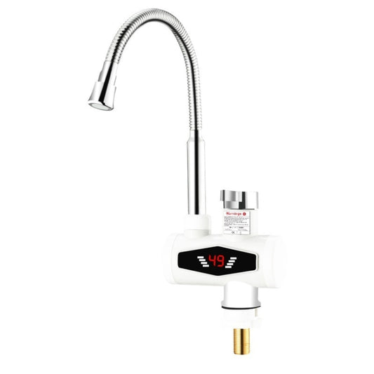 Dynamic Digital Display Instant Heating Electric Hot Water Faucet Kitchen&Domestic Hot&Cold Water Heater EU Plug, Style:Universal Tube by buy2fix