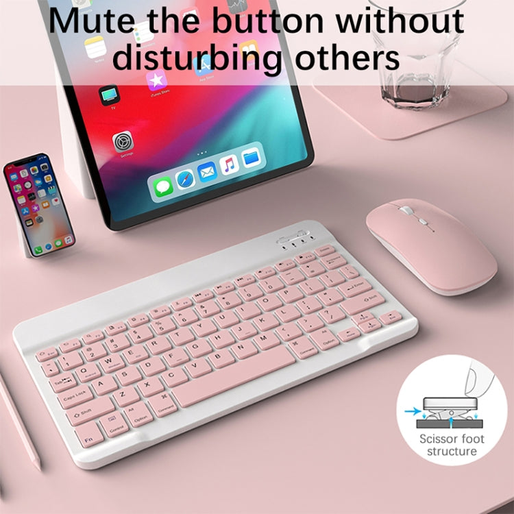 Universal Ultra-Thin Portable Bluetooth Keyboard and Mouse Set For Tablet Phones, Size:7 inch(Purple Keyboard + White Mouse) by buy2fix