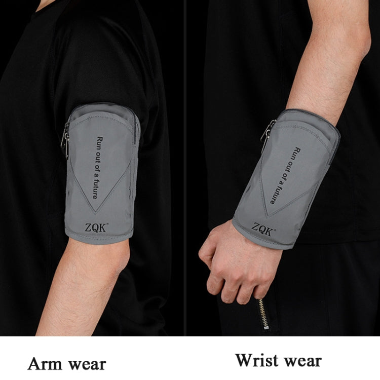 ZQK Sports Reflective Arm Bag Night Running Mobile Phone Arm Bag Is Suitable For Mobile Phones Under 6 Inches(Rose Red) - 4.0 ~ 5.5 inch by buy2fix | Online Shopping UK | buy2fix