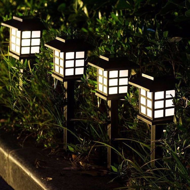 4 PCS Outdoor Solar Garden Night Light LED Household Small House Lawn Light(Colorful Light) by buy2fix