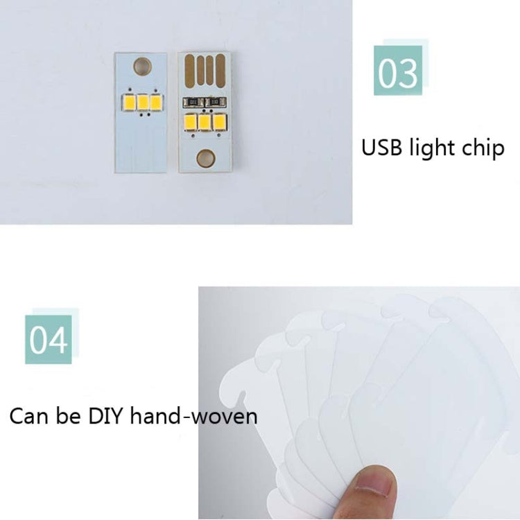 Creative Bedroom Bedside Night Light USB Round Romantic Room Decoration Lamp with Wood Base, Style: DIY Material Kit(Blue) by buy2fix