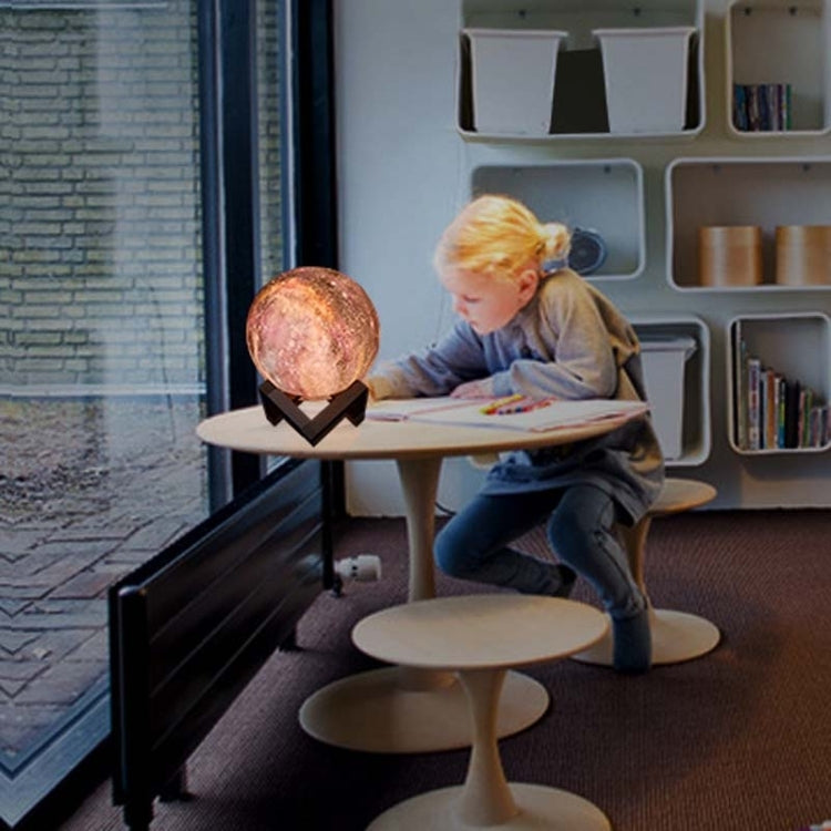 1W 3D Moon Lamp Children Gift Table Lamp Painted Starry Sky LED Night Light, Light color: 8cm Touch Control 3-colors by buy2fix