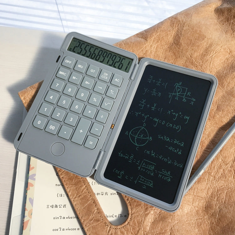 Rechargeable Writing Board Calculator Portable Multi-Function LCD Student Handwriting Board(Gray) by buy2fix