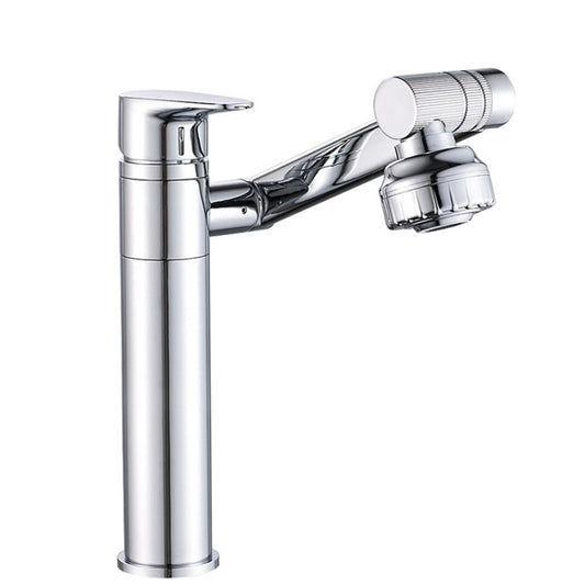 Universal Swivel Faucet Bathroom Hot & Cold Dual-Out Mode Faucet, Specification: High HT-805065-1 by buy2fix