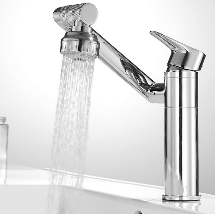 Universal Swivel Faucet Bathroom Hot & Cold Dual-Out Mode Faucet, Specification: High HT-99528-1 by buy2fix