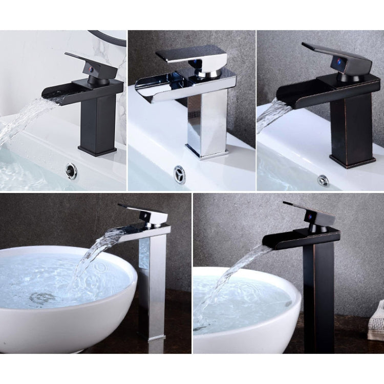 Bathroom Wide Mouth Faucet Square Sink Single Hole Basin Faucet, Specification: HT-81567 Electroplating High Type by buy2fix
