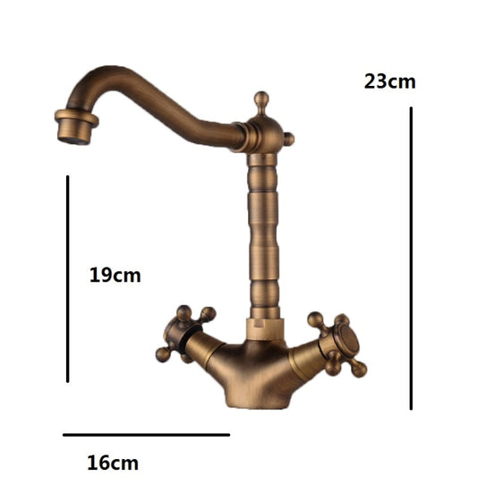 Basin Rotatable Faucet Single Hole Hot And Cold Copper Faucet by buy2fix