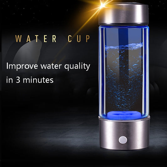 Portable Health Hydrogen-Rich Water Cup High-Concentration Negative Ion Electrolysis Generator, Capacity: 450ml(Black) by buy2fix
