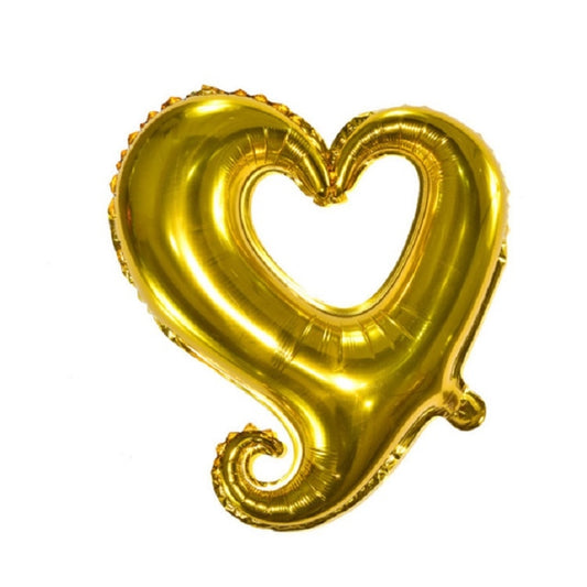 50 PCS Hollow Aluminum Heart Balloons for Wedding Party Decoration, Specification:18inch Heart Shaped(Gold) by buy2fix