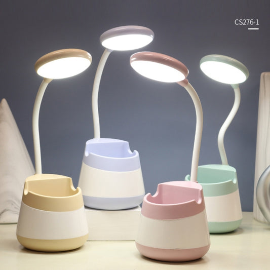 USB Charging LED Desk Light Eye Protection Lamp with Pen Holder and Phone Holder(CS276-1 Black) by buy2fix