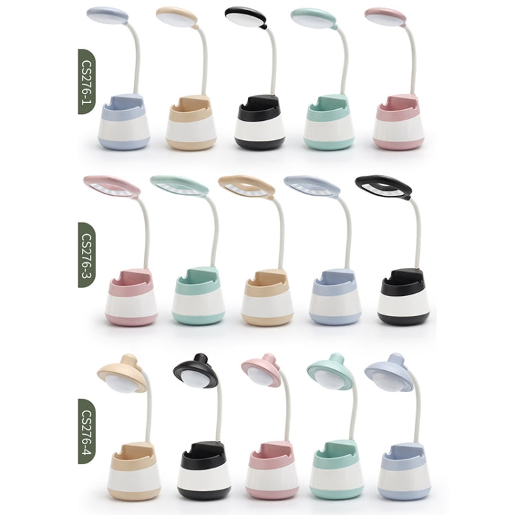 USB Charging LED Desk Light Eye Protection Lamp with Pen Holder and Phone Holder(CS276-3 Black) by buy2fix