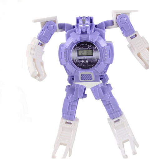 3 PCS Children Electronic Watch Cartoon Deformation Robot Toy Watch(Purple) by buy2fix
