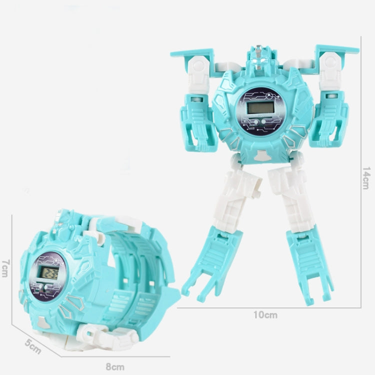 3 PCS Children Electronic Watch Cartoon Deformation Robot Toy Watch(Blue) by buy2fix