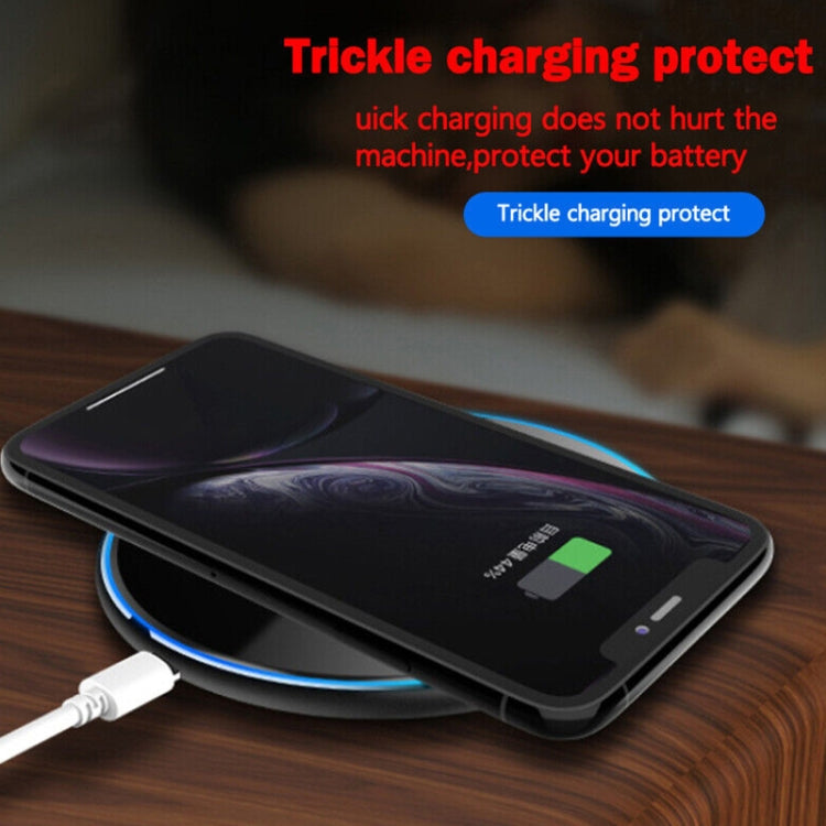 X8 15W QI Round Acrylic Mirror Wireless Charger(Black) by buy2fix