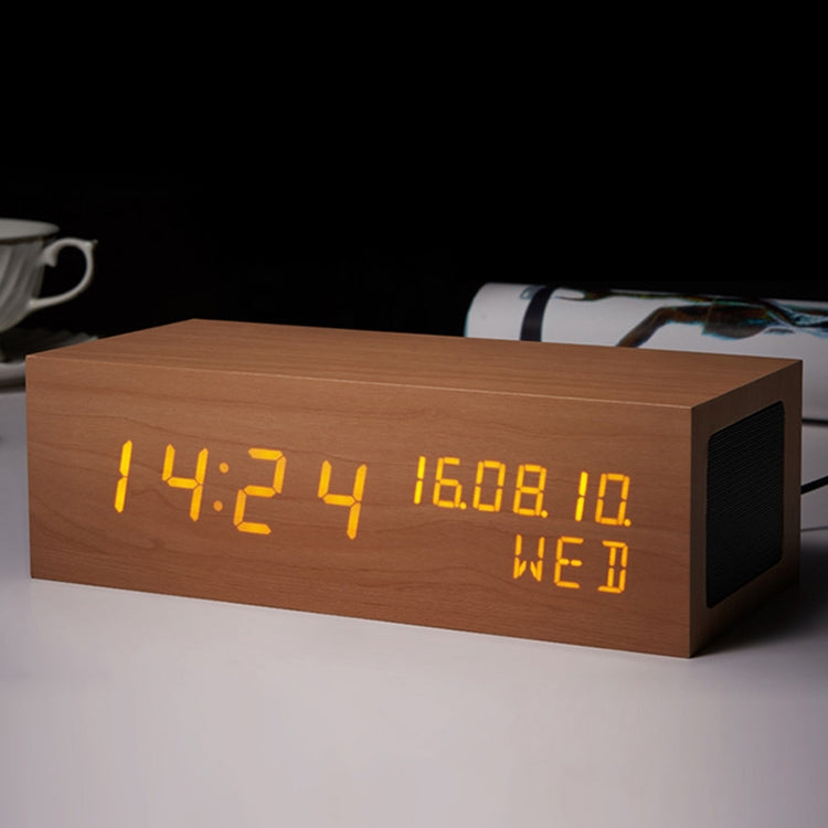 Wooden Clock Bluetooth Speaker(Bluetooth Audio Quality) - Desktop Speaker by buy2fix | Online Shopping UK | buy2fix