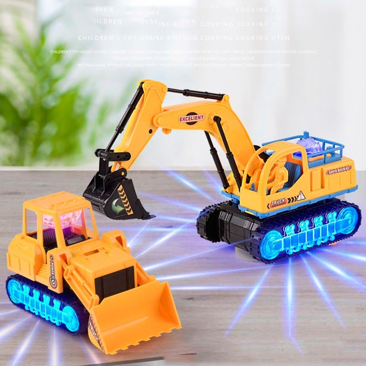Children Light And Music Simulation Electric Excavator Car Toy, Style: Engineering Vehicle by buy2fix