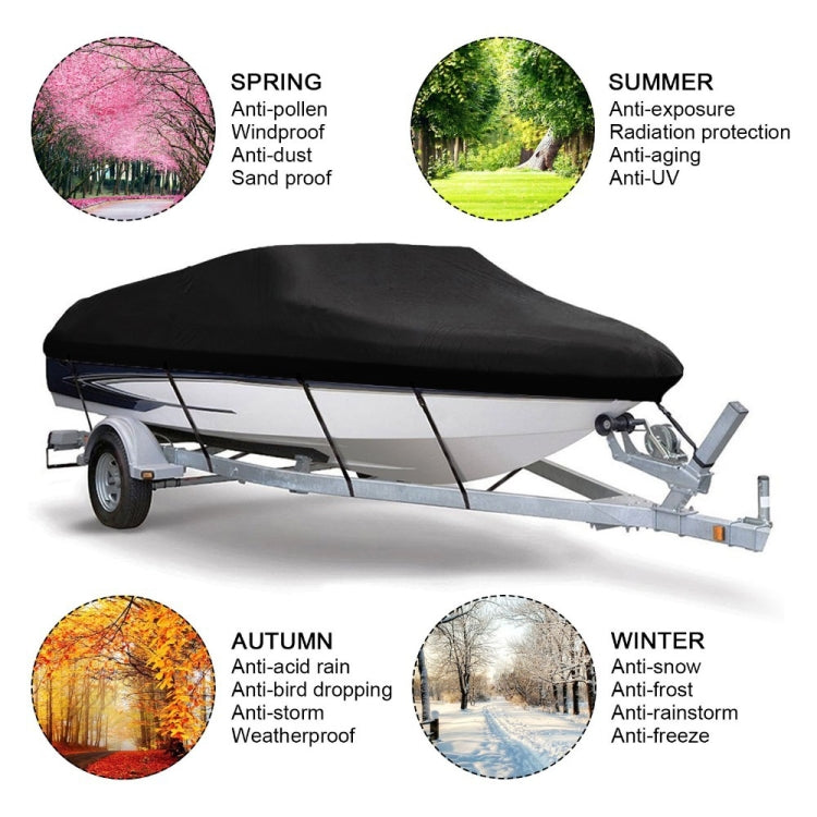 210D Waterproof Boat Cover Speedboat Towed Fishing V-Shaped Boat Cover Rain And Sun Protection Cover, Specification: 17-19FT 600x310cm by buy2fix