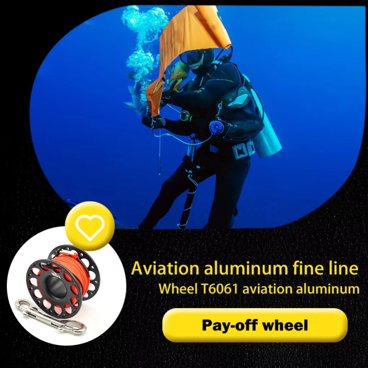 KEEP DIVING Aviation Sluminum Reel Double Hook Diving Buoy Rope Release Device, Color: 15m Black by KEEP DIVING