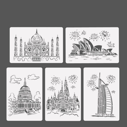 7 Castle Construction Series Painting Template Theme City A4 Label Template by buy2fix