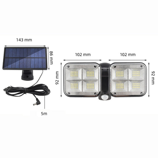 TY06604 120 SMD Solar Human Body Induction Light Outdoor Waterproof LED Wall Light by buy2fix